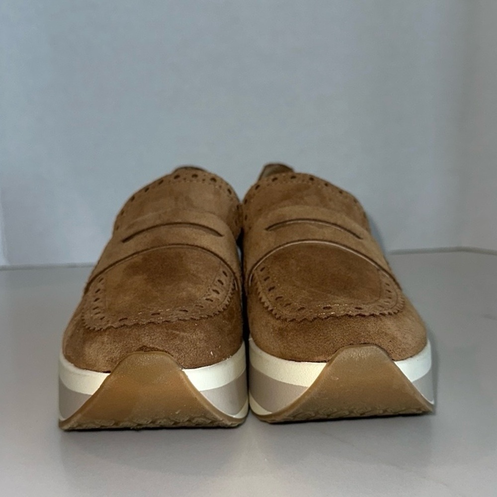 Dolce Vita Tan Suede Platform Penny Loafers - Picture 6 of 13